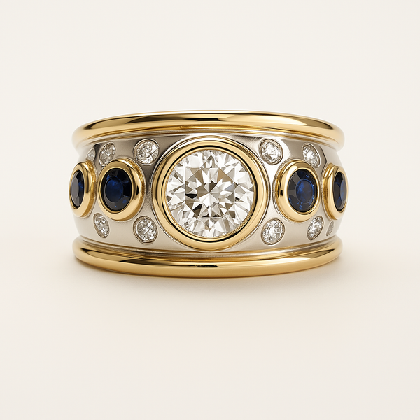 Barbara - Vintage-Gold-inlay Zirconia-Ring