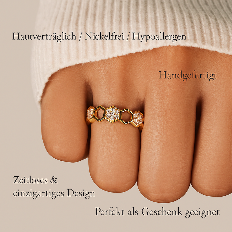 Selina - Ring aus Gold und Kristall