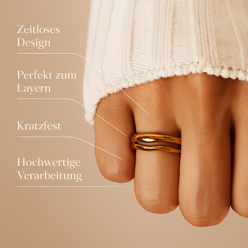 Katharina - Set aus gewellten Ringen