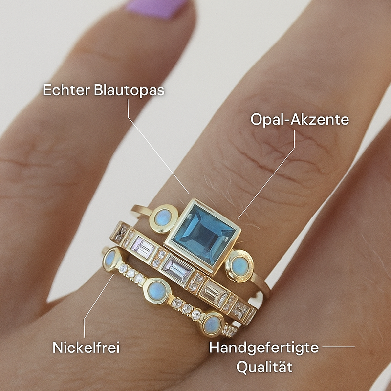 Vintage-Ring aus blauem Kristall