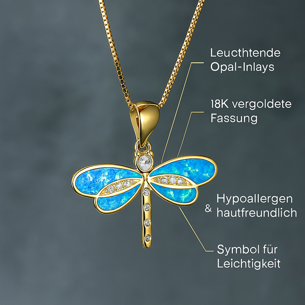 Goldenes Schmetterlingscollier mit Opal