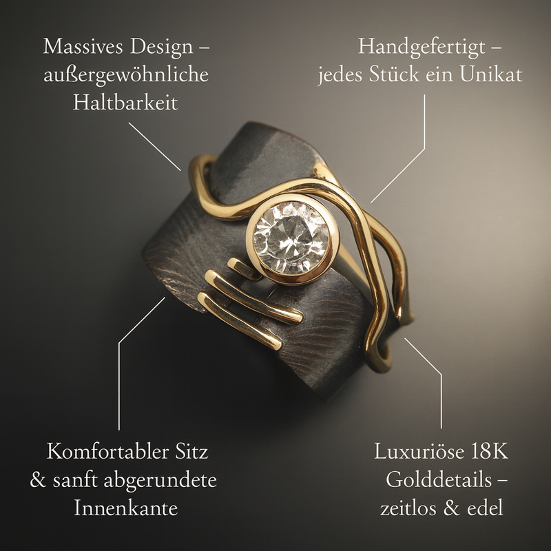 Laura - Vintage Dunkel Silber Zirkonia Ring