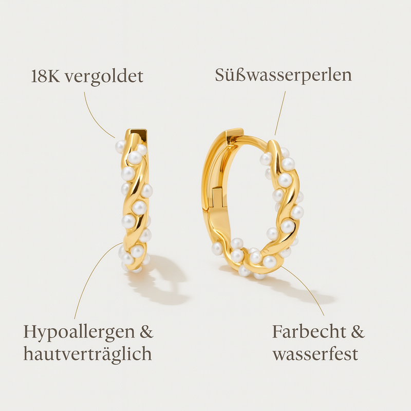 Viktoria-Lene – Goldene Ohrringe mit feiner Textur.