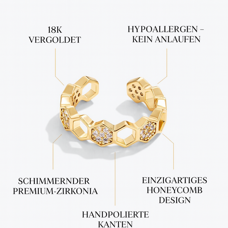 Friederike – Goldring mit Perlenakzent.