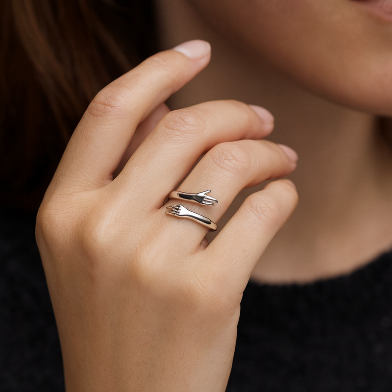 Petra - Verstellbarer Silber Cuddle Ring