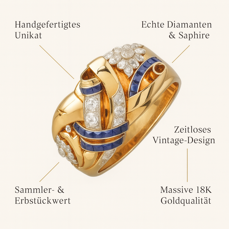 Marie - Gold Vintage Zirkonia Ring