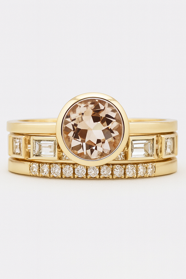 Colette - Set aus goldenen Kristallringen