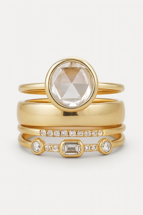 Vintage-Goldring mit Zirkonia