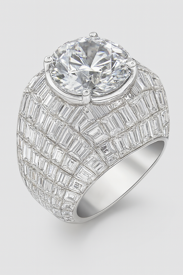 Anna-Lena – Silberner Diamantring mit klassischem Rundschliff.