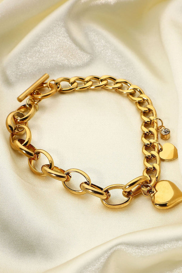 Franziska – Goldarmband mit großen Rundgliedern.