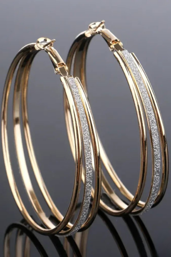 Lia - Goldene Retro-Hoops Ohrringe