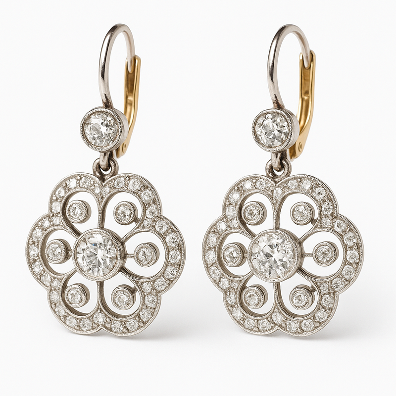 Magdalena - Vintage Kristall Mandala Ohrringe