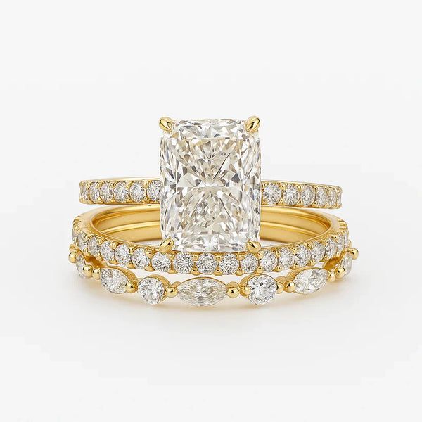 Jaily 3-teiliges Hochzeitsring-Set