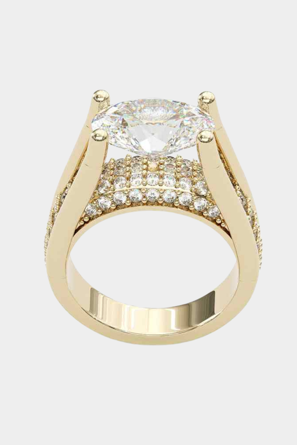 Viktoria – Hochglanzring mit seitlichen Akzenten.