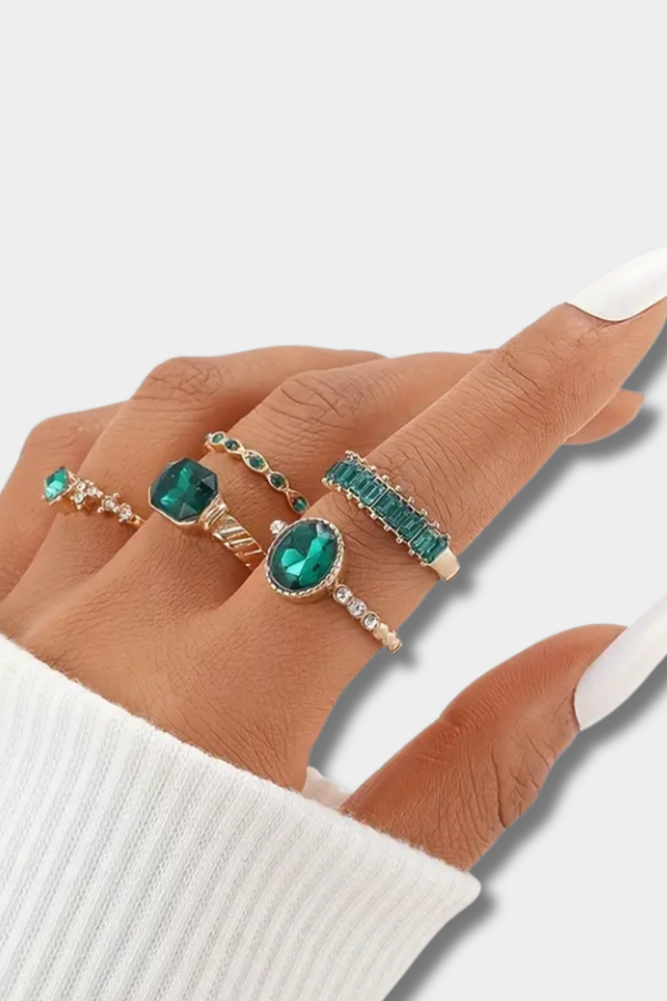 Melanie - Zarina Exquisites Smaragd-Ring-Set | Gold