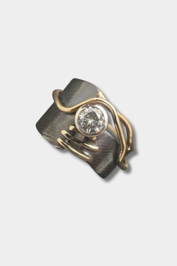 Laura - Vintage Dunkel Silber Zirkonia Ring