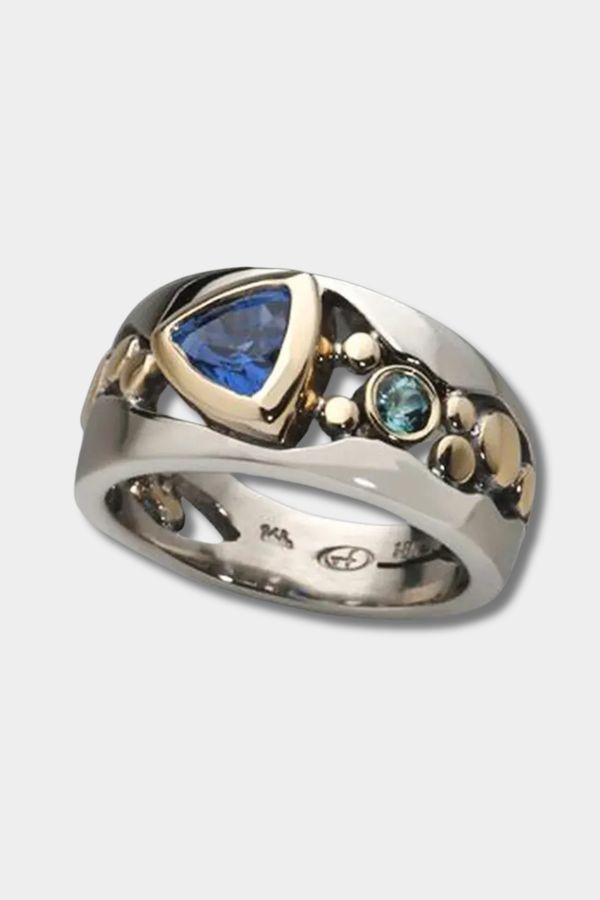 Leonie - Vintage Blauer Kristallring