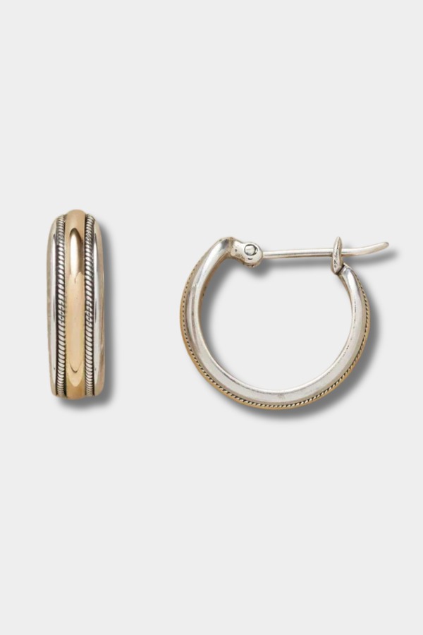 Mia - Vintage Goldene Linie Silber Ohrringe