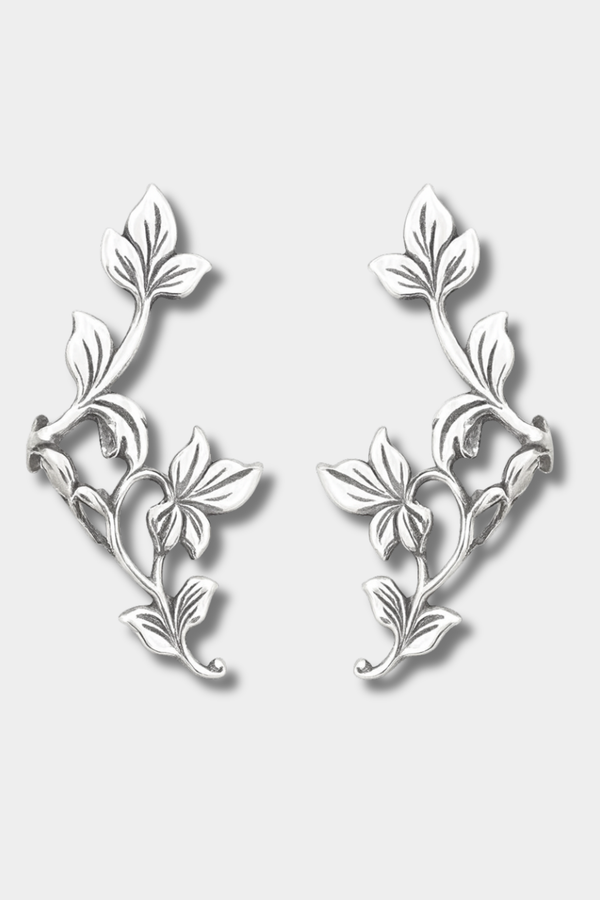 Michaela - Vintage Blätter Silber Ohrringe