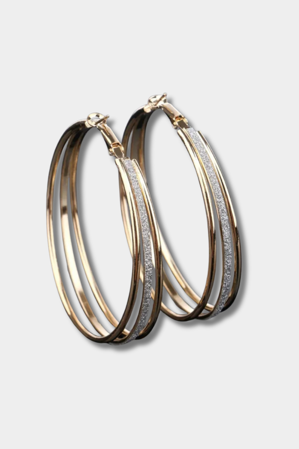 Lia - Goldene Retro-Hoops Ohrringe
