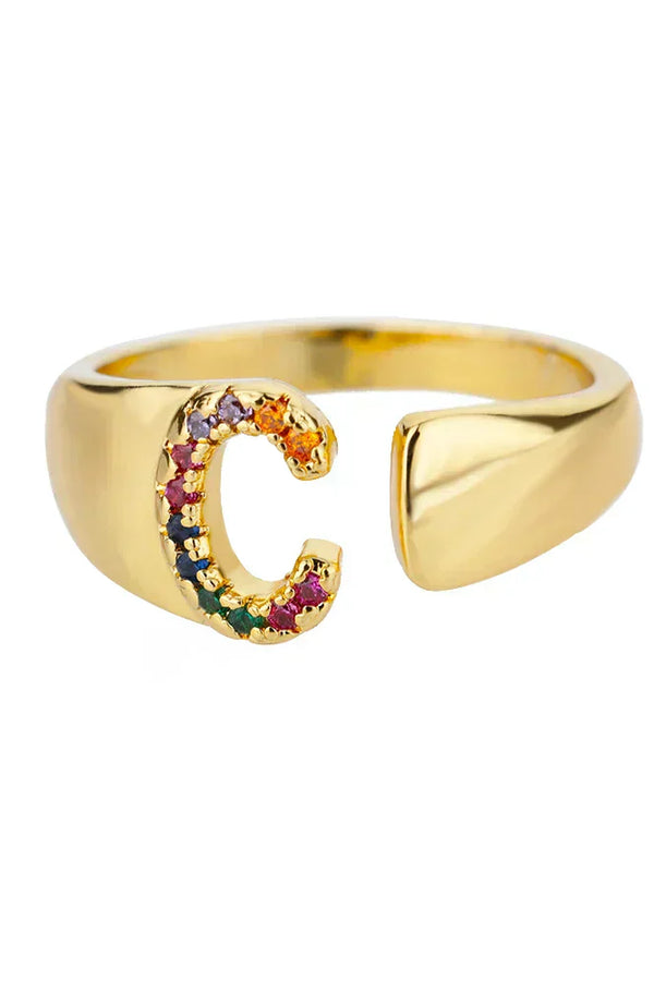 C - Gold Edelstahl Initialring