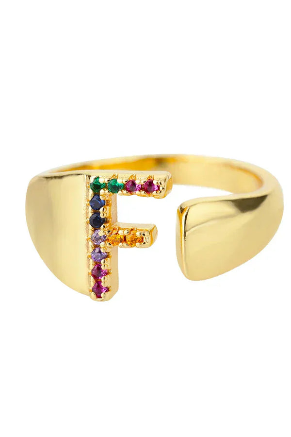 F - Gold Edelstahl Initialring