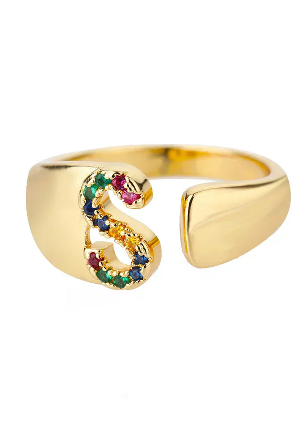 S - Gold Edelstahl Initialring