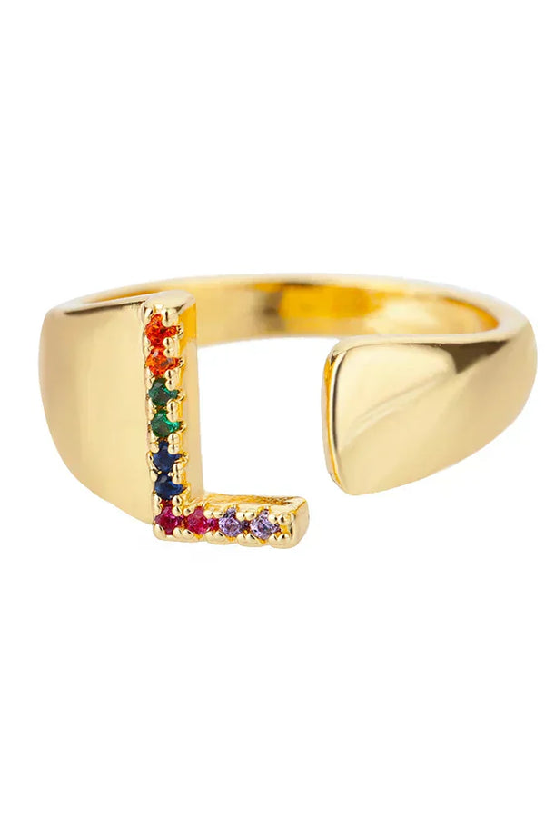 L - Gold Edelstahl Initialring