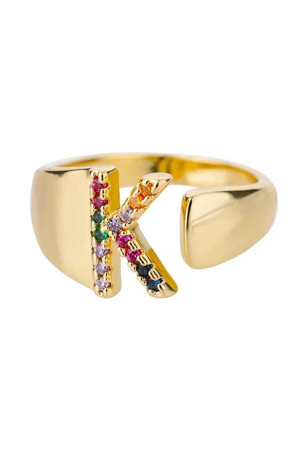 K - Gold Edelstahl Initialring