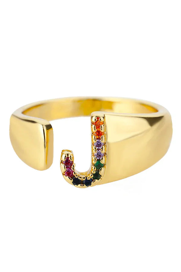 J - Gold Edelstahl Initialring