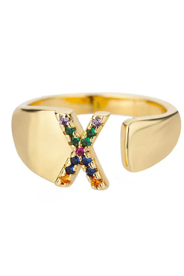X - Gold Edelstahl Initialring