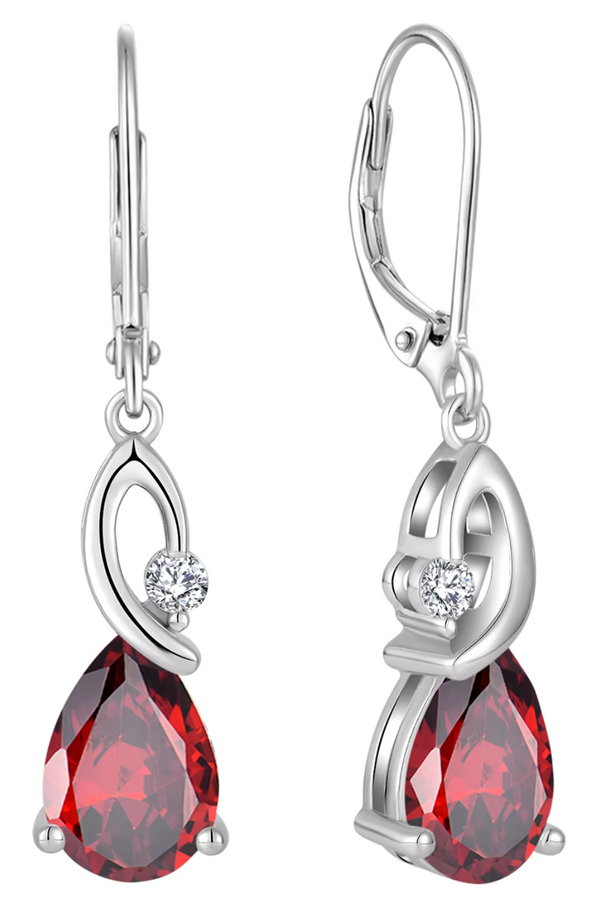 Elisa – Rubin-Ohrringe mit filigranem Design.