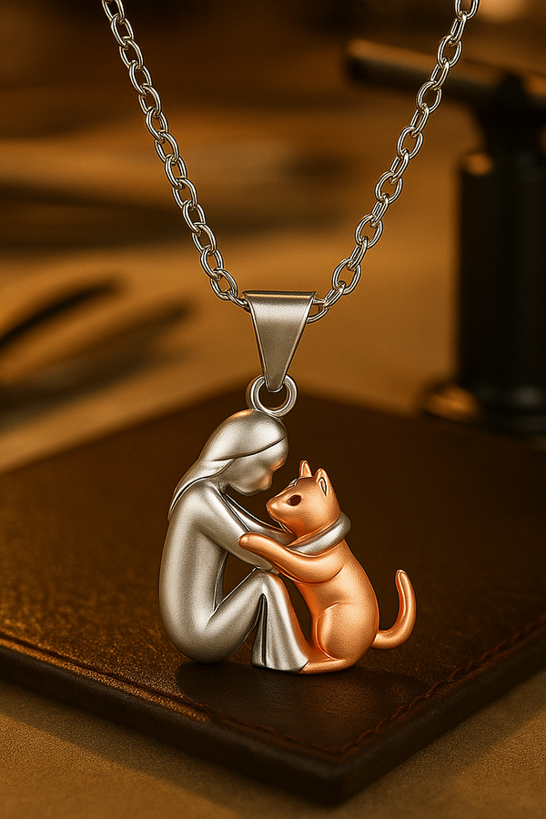 Katze Umarmung Anhänger Halskette