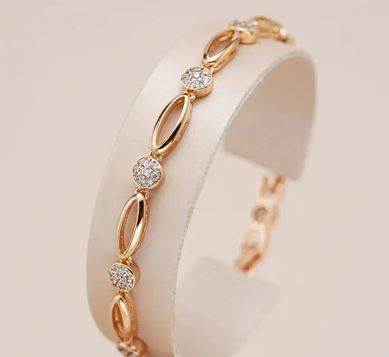 Claudia - Elegantes goldenes Zirkonia-Armband