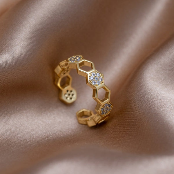 Selina - Ring aus Gold und Kristall