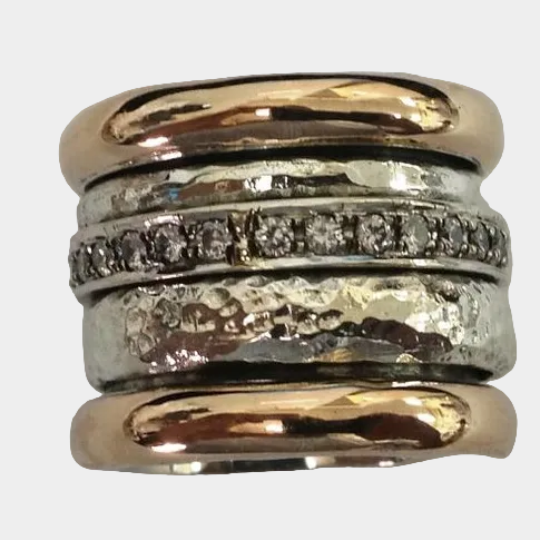 Vintage Dicke Gold- und Silberring