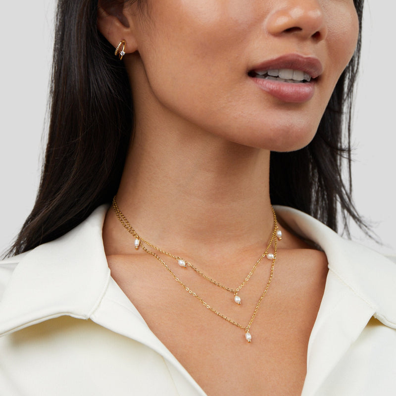 Tanja – Goldene Layer-Kette mit modernem Glied.