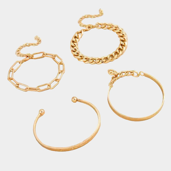 Elegantes Noemi Gold Armband-Set